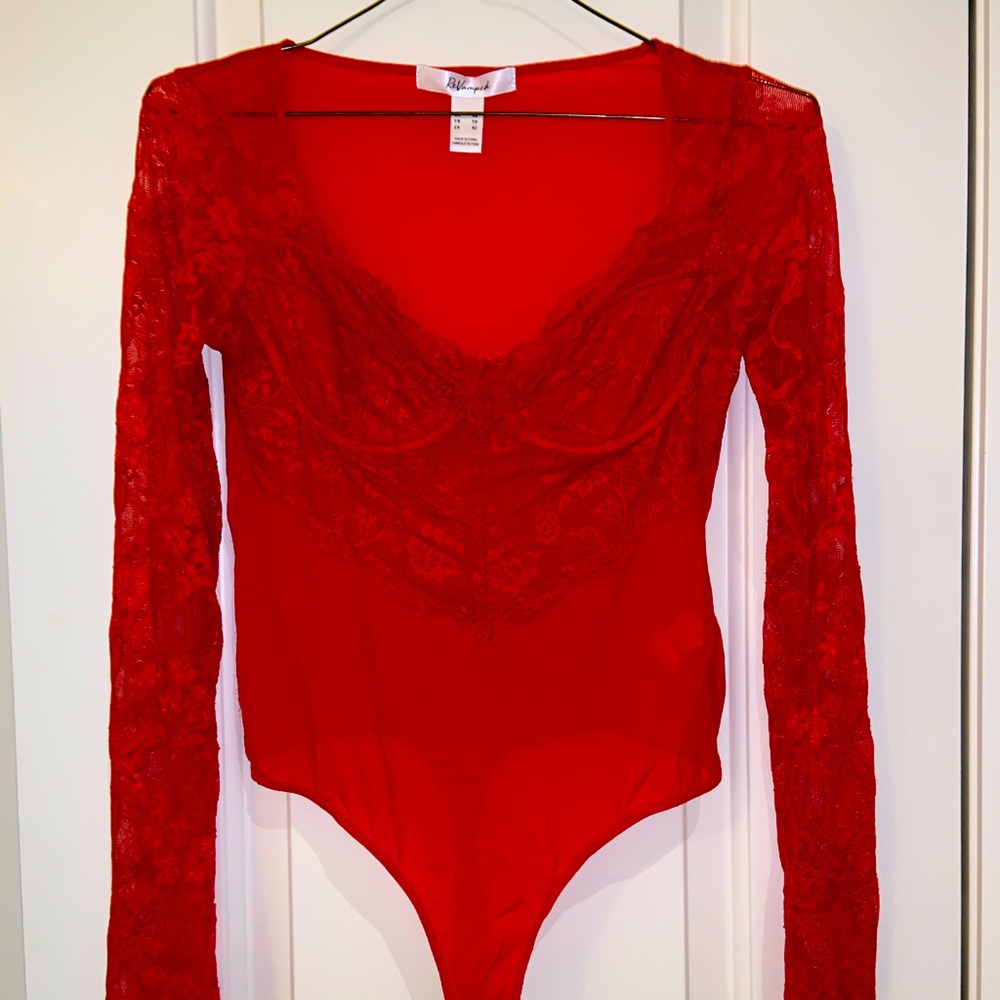 Red Lace Bodysuit